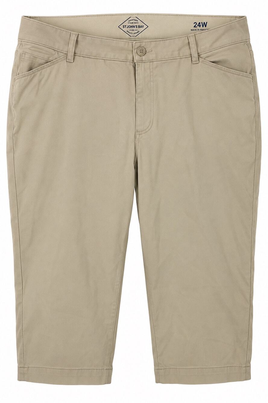 St. John’s Bay Beige Khaki Capri Pants – Size 24W – NWOT